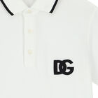 Boys White Logo Polo Shirt, 2, hi-res